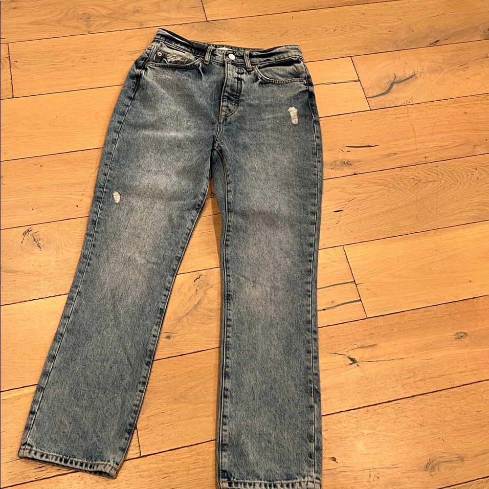 Lovers + Friends high rise rigid slim straight jeans, 27